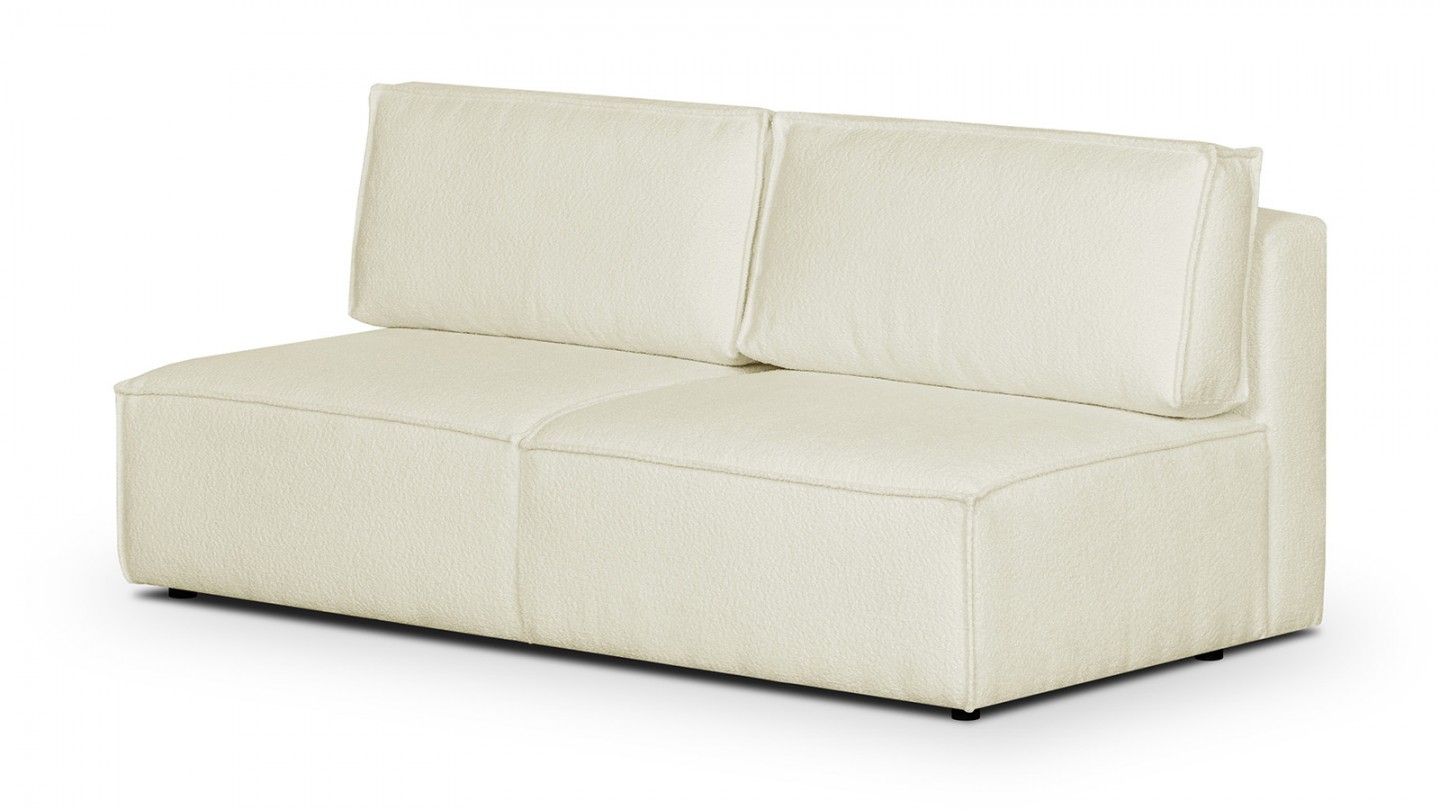 Module canapé 2 places en tissu bouclette écru - Harper Mod