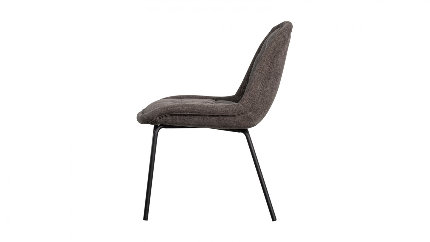 Chaise de salle à manger en velours gris - Crate