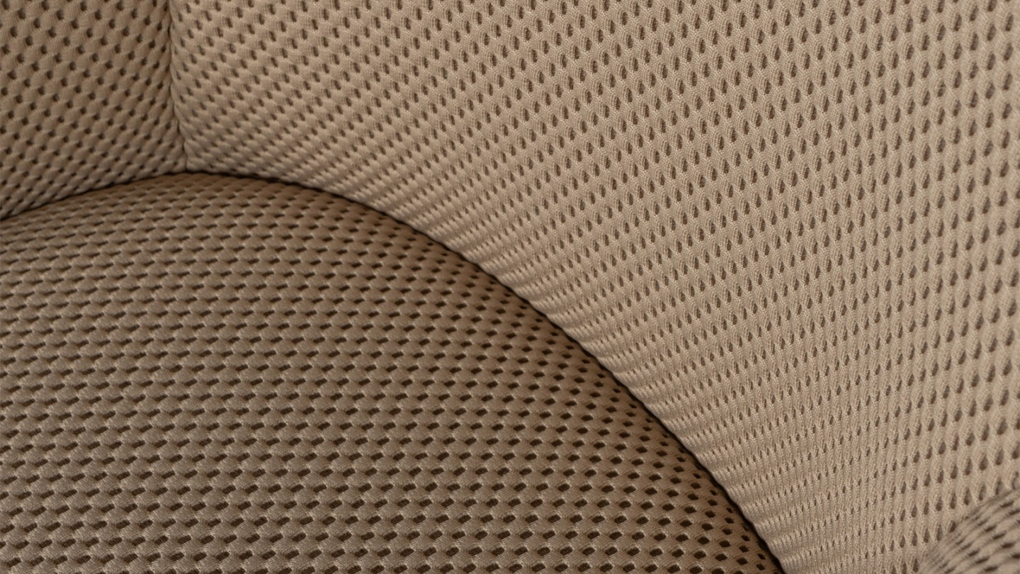 Fauteuil de table en tissu résille beige - Juno