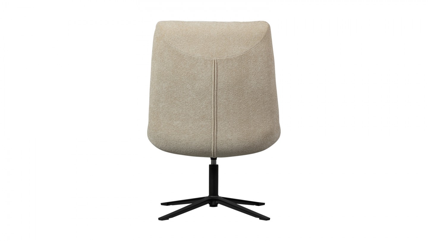 Fauteuil pivotant en tissu bouclé beige - Job