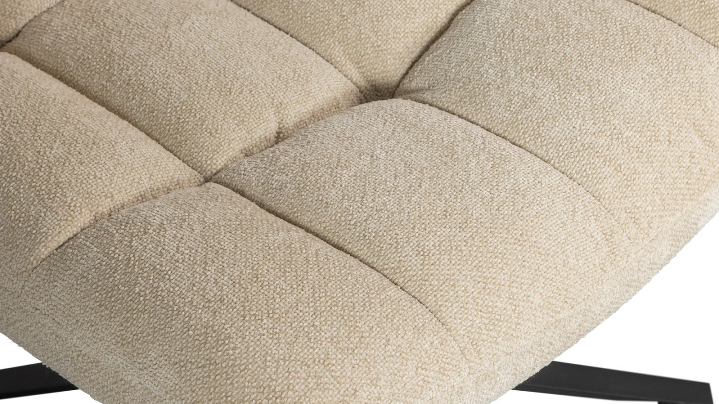 Fauteuil pivotant en tissu bouclé beige - Job