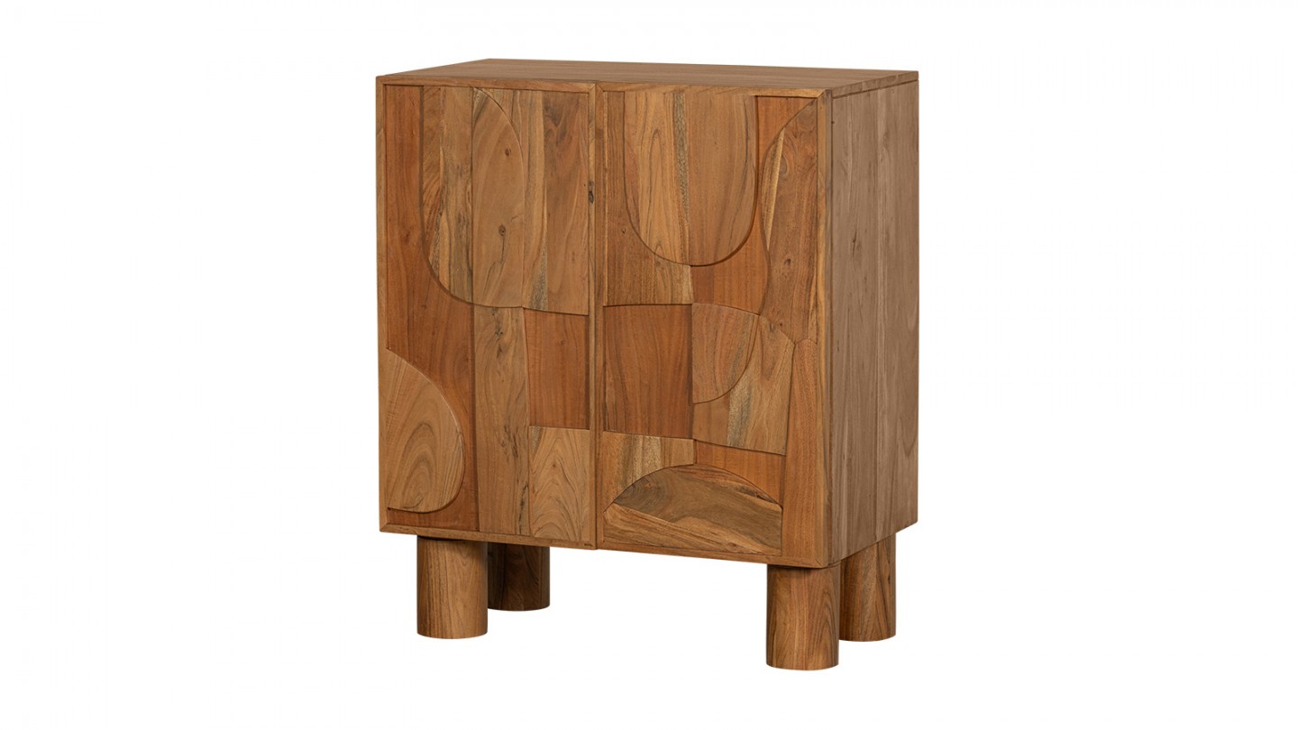 Buffet 2 portes en bois sculpté 80 cm - Notice