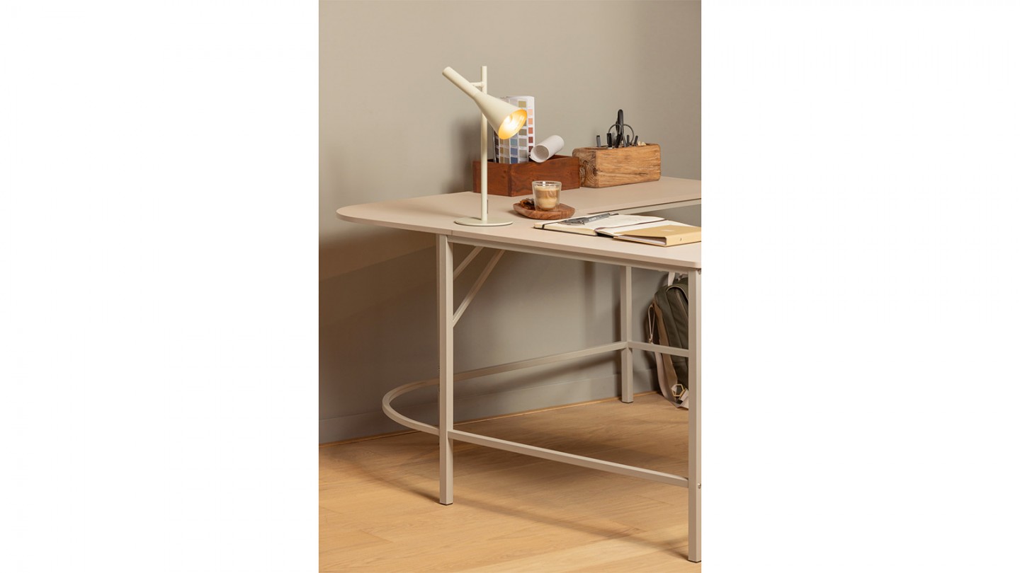 Bureau d'angle naturel/gris clair 135 cm - Mike