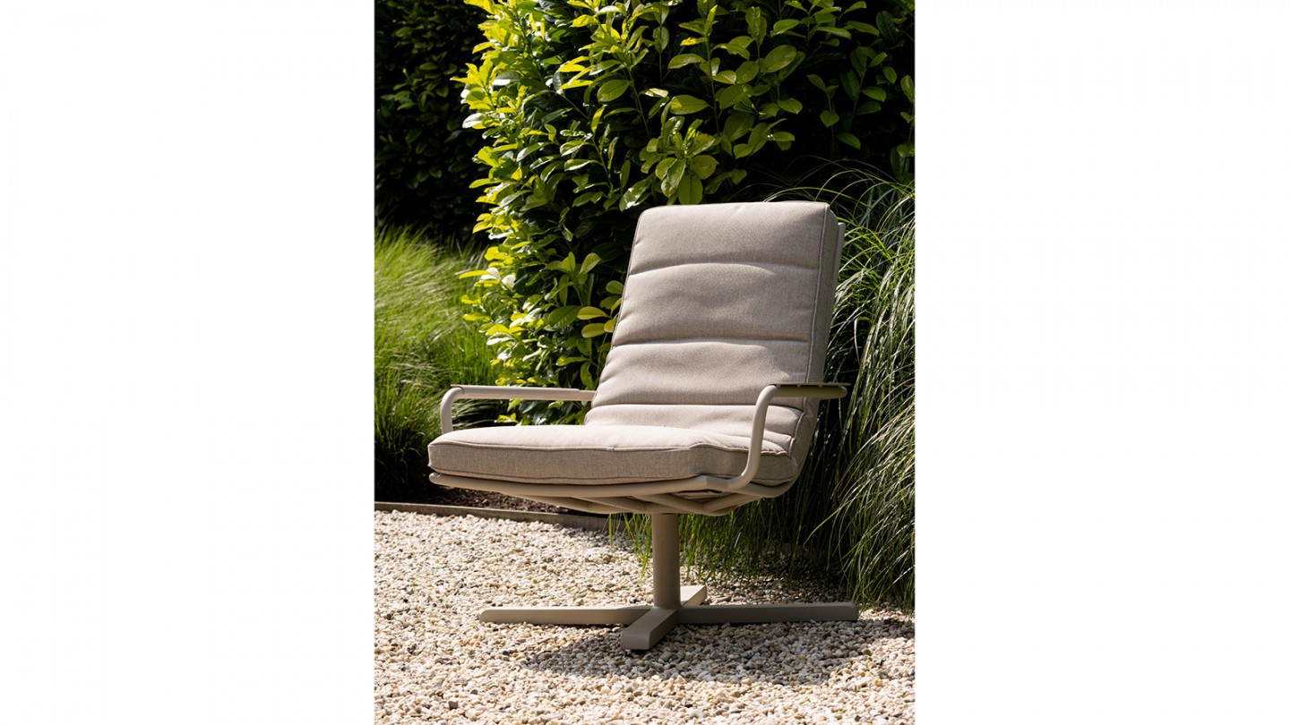 Fauteuil de jardin en aluminium couleur sable - Coosa