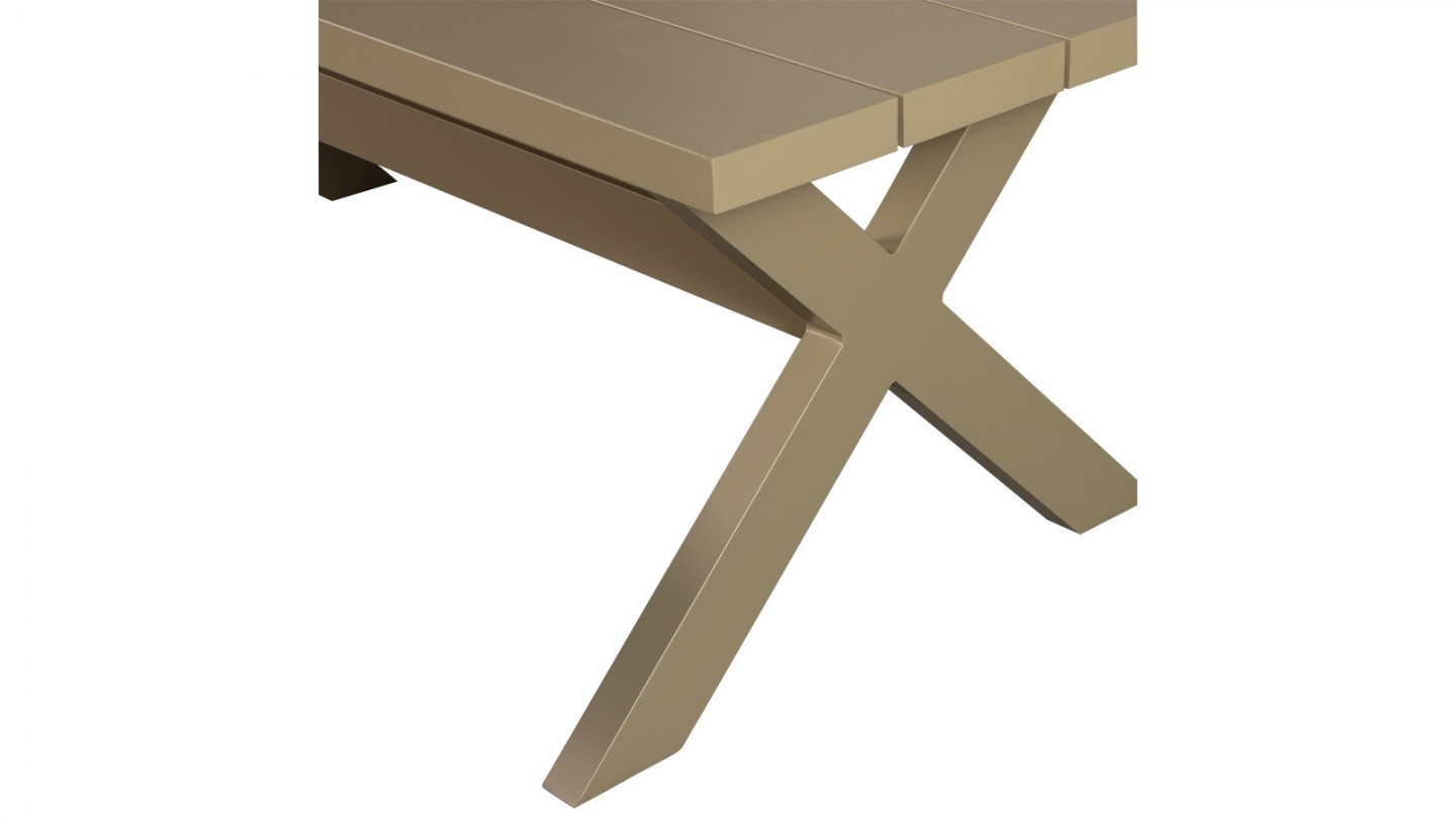 Table de jardin en aluminium couleur vert/gris 220 cm - Delta