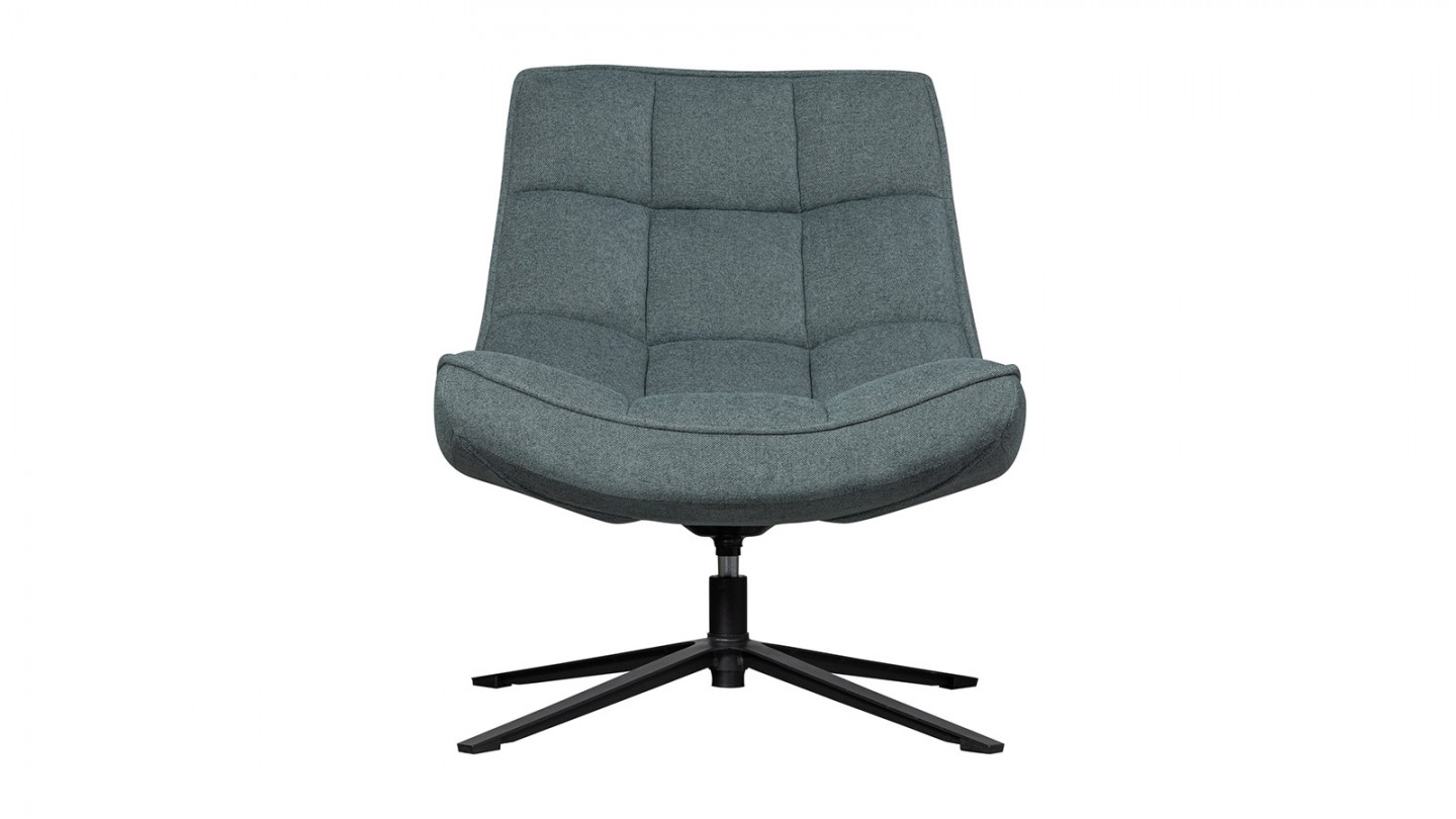 Fauteuil pivotant en tissu bleu gris - Maudi