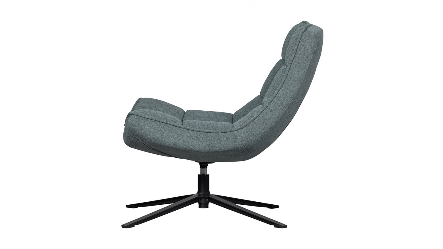 Fauteuil pivotant en tissu bleu gris - Maudi