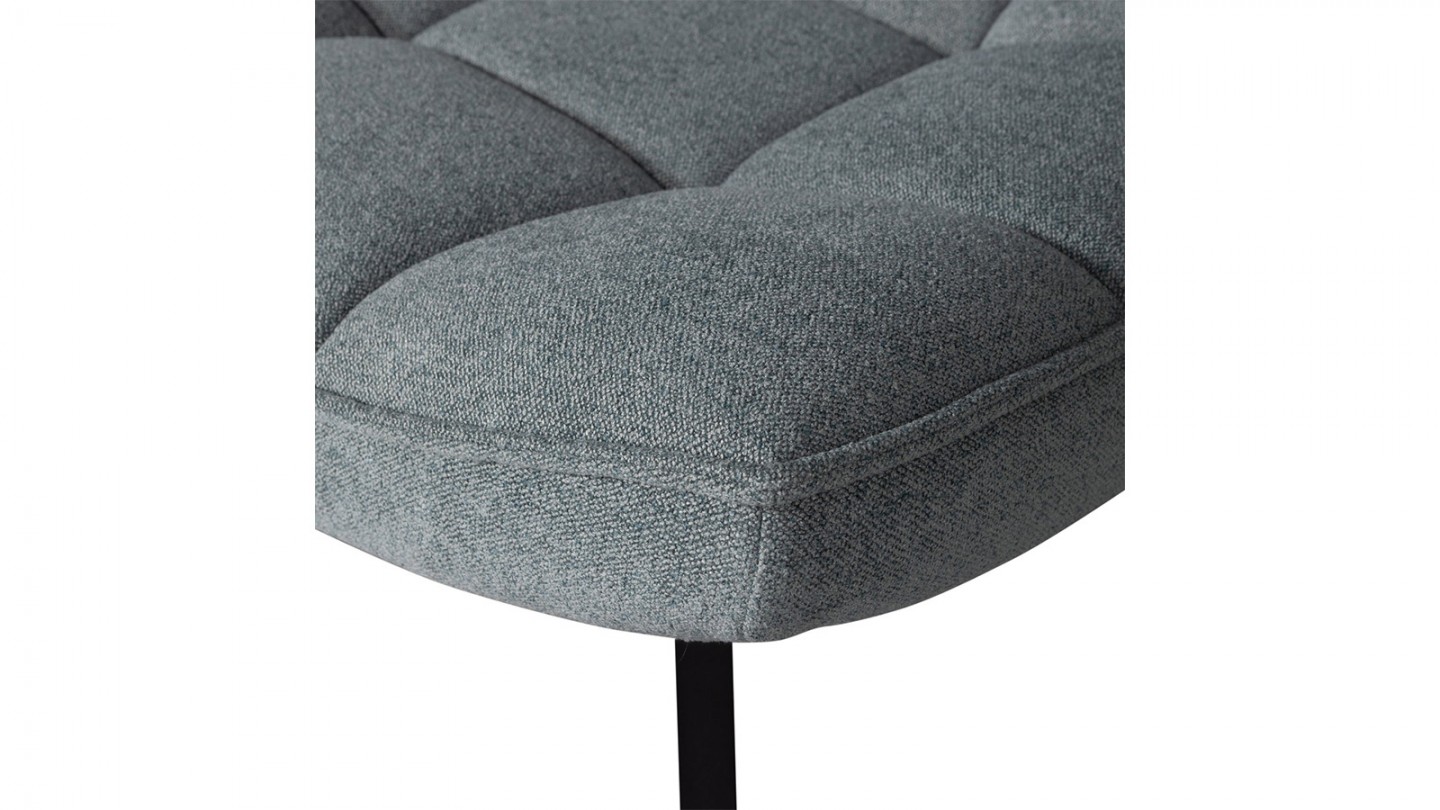 Fauteuil pivotant en tissu bleu gris - Maudi