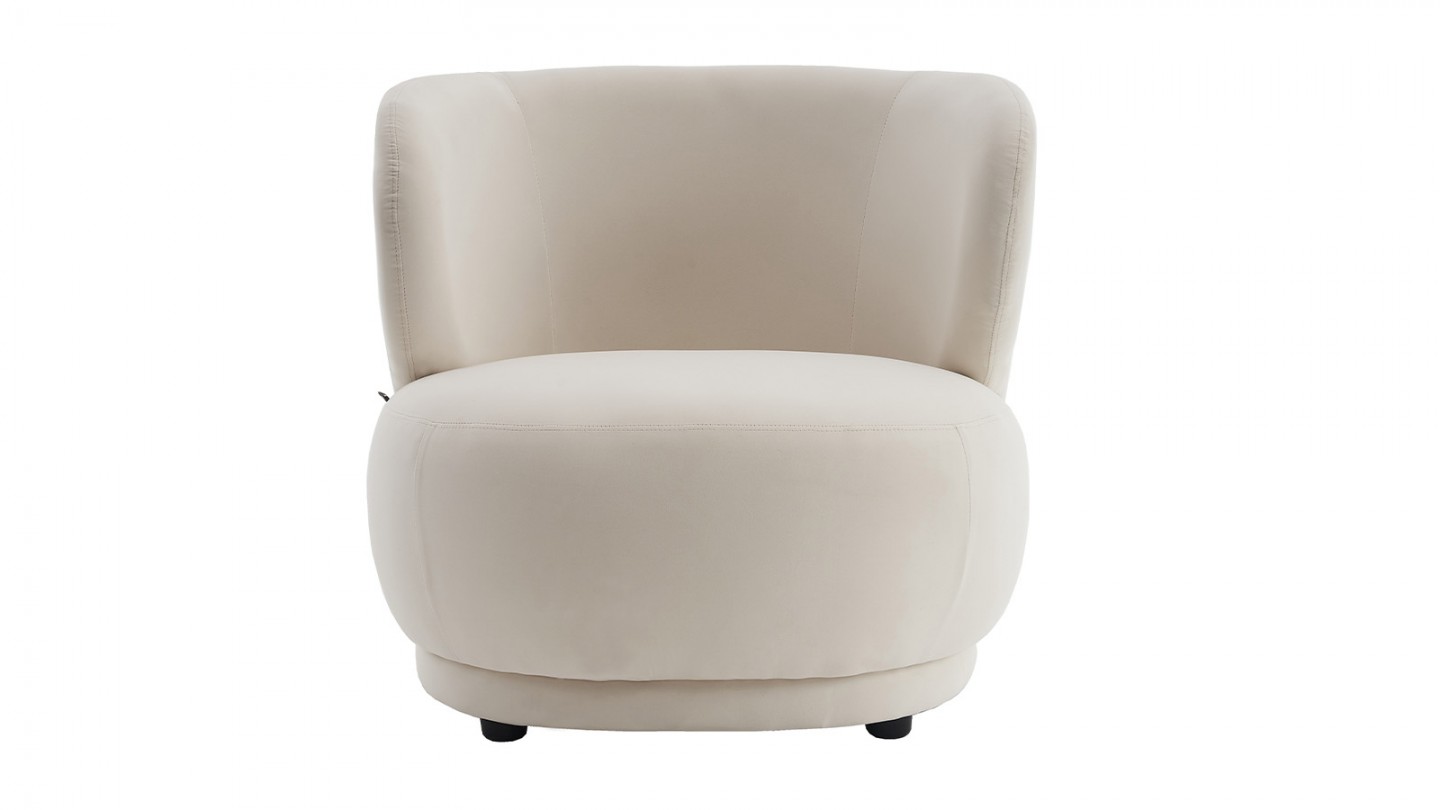 Fauteuil en velours beige - Ester