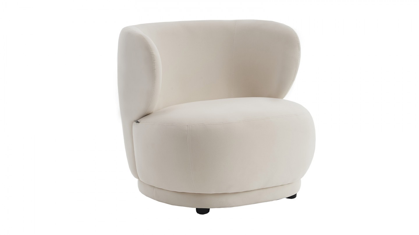 Fauteuil en velours beige - Ester