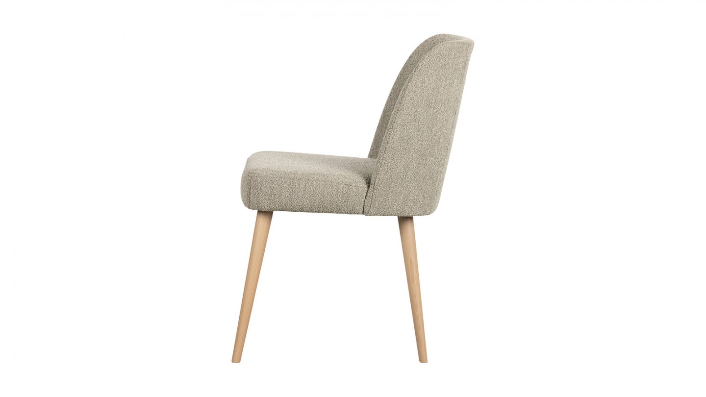 Chaise en tissu bouclé beige - Force