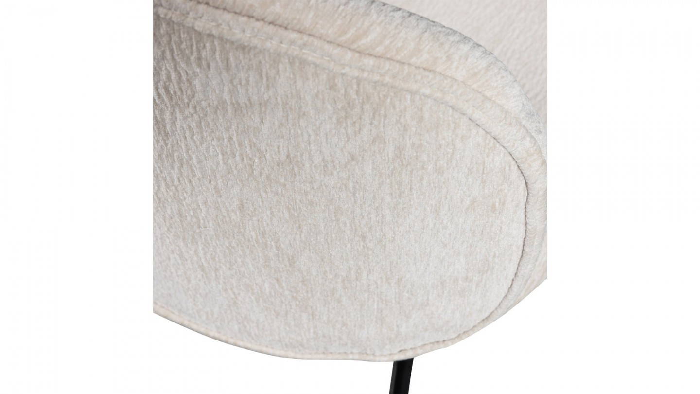 Chaise de salle à manger en tissu chenille Beige - Manuel