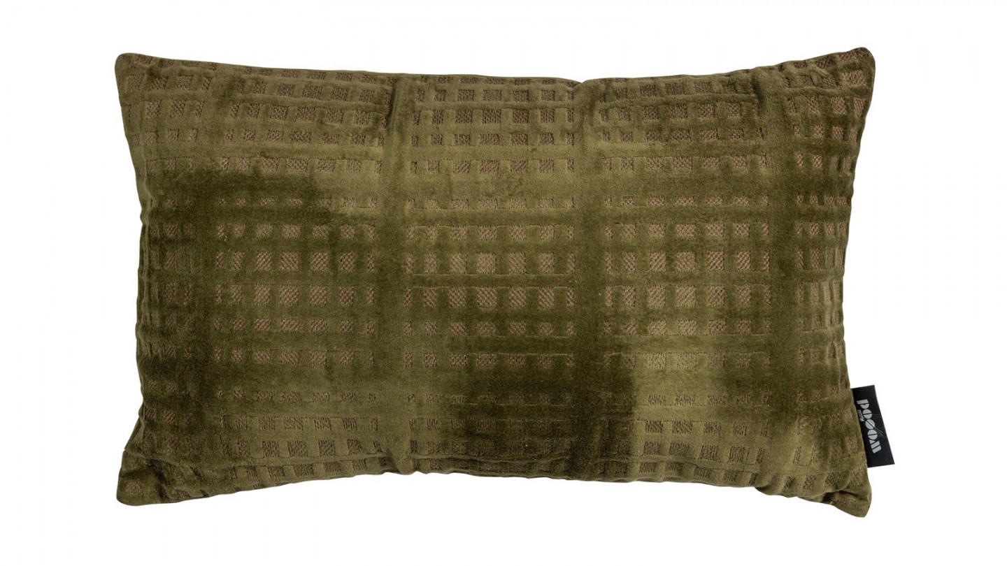 Coussin en velours vert kaki 30x50cm - Lada