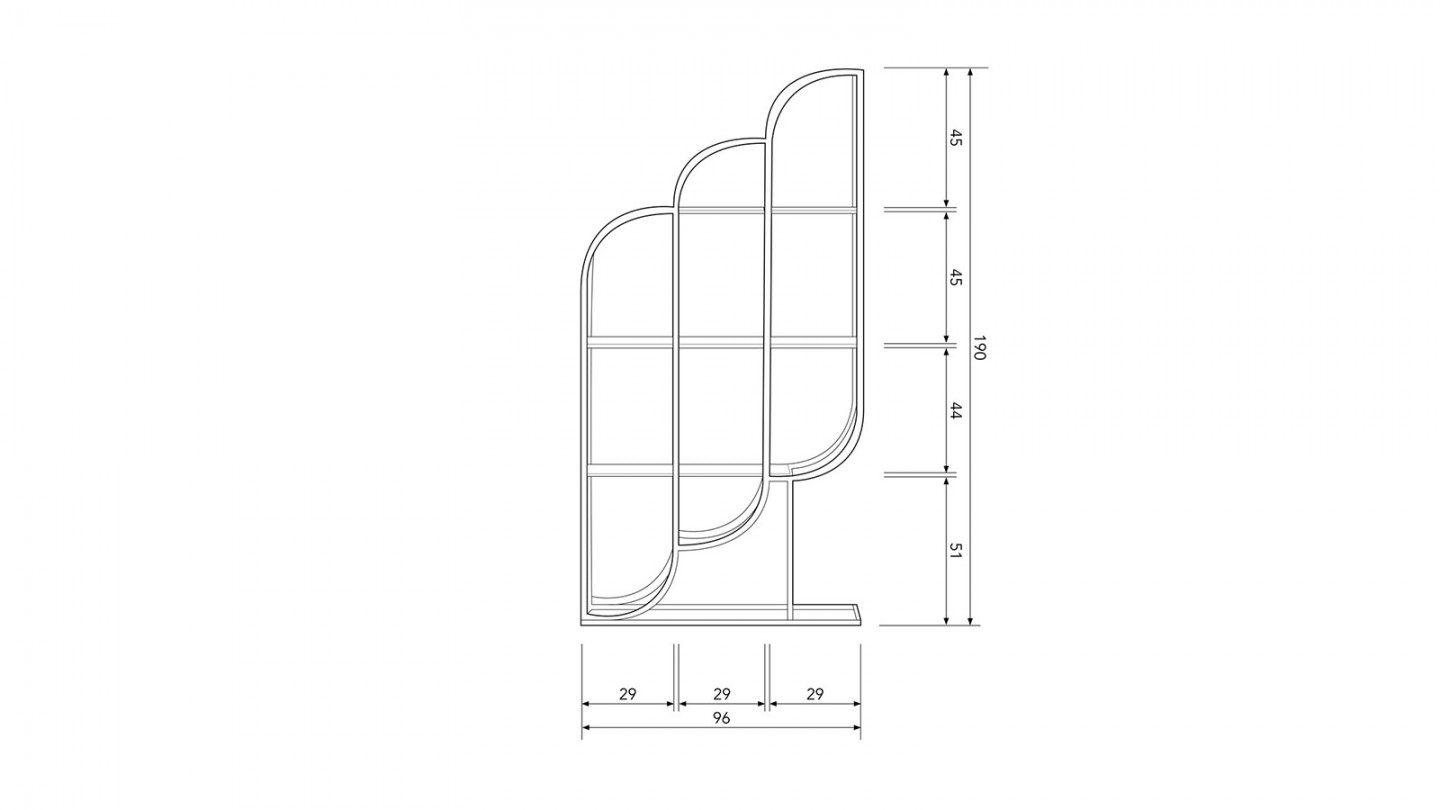 Etagère graphique en laiton 96cm - Intense