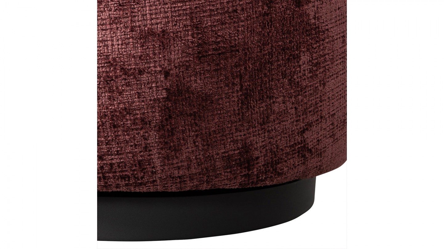 Fauteuil pivotant en tissu chenille aubergine - Woolly