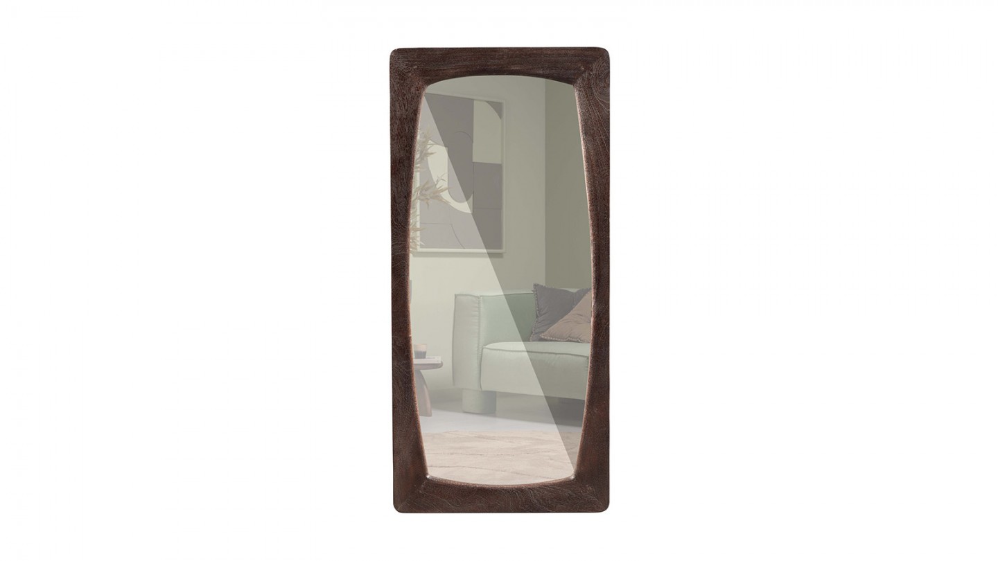 Miroir rectangulaire avec bord en bois manguier - Lima