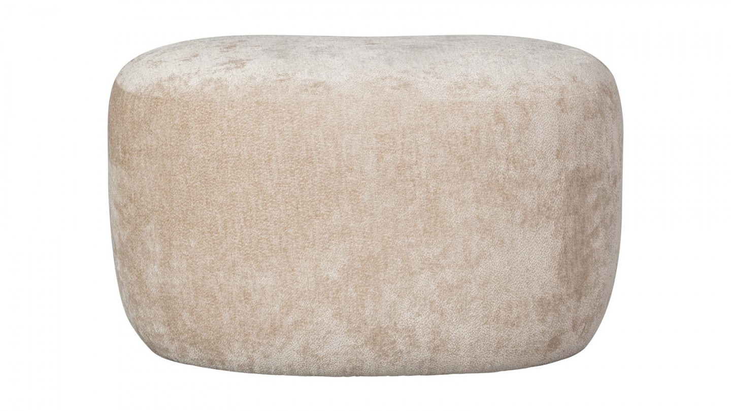 Pouf modulable en tissu chenille beige - Popular