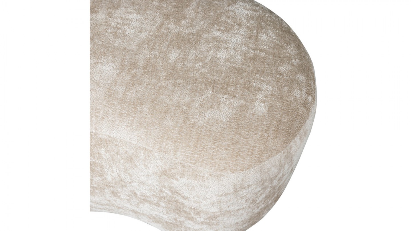 Pouf modulable en tissu chenille beige - Popular