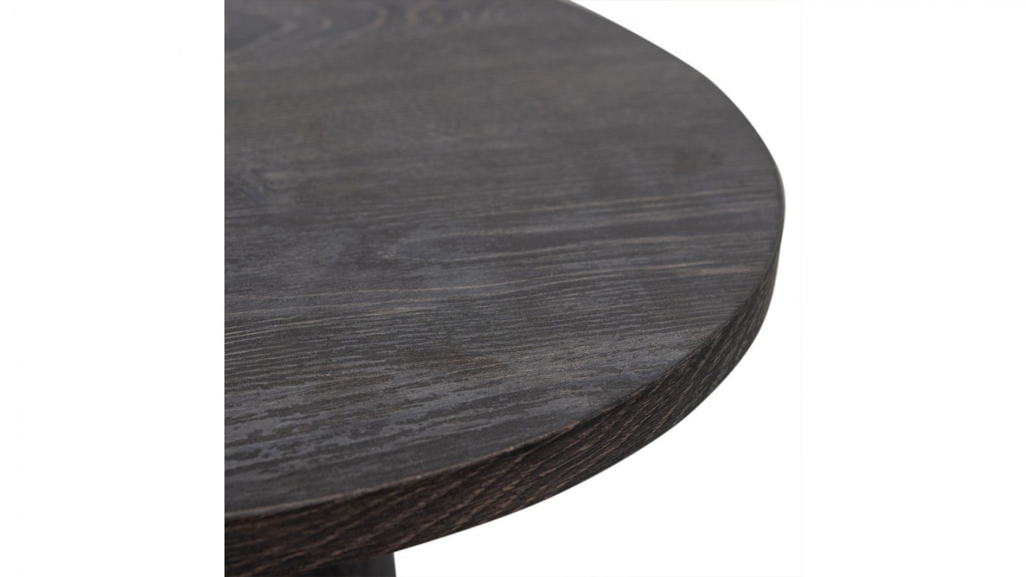 Table basse ronde en bois marron foncé 80cm - Vito