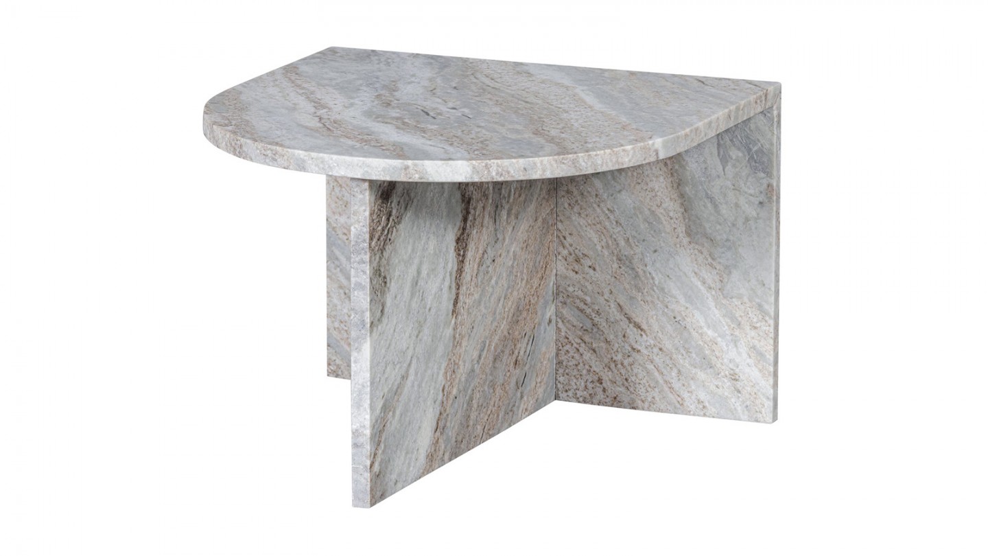 Table d'appoint ovale en marbre naturel - Xhail