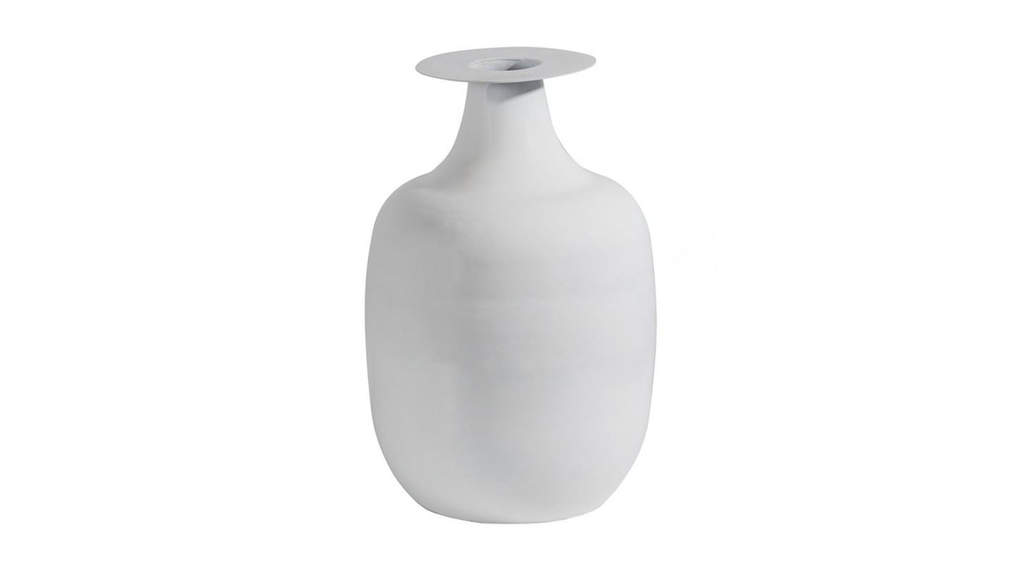 Vase conique en métal blanc 38cm - Closer