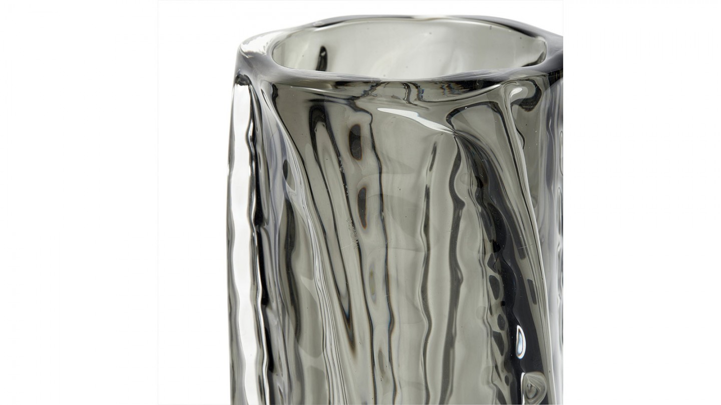 Vase en verre soufflé gris anthracite 27cm - Paragon