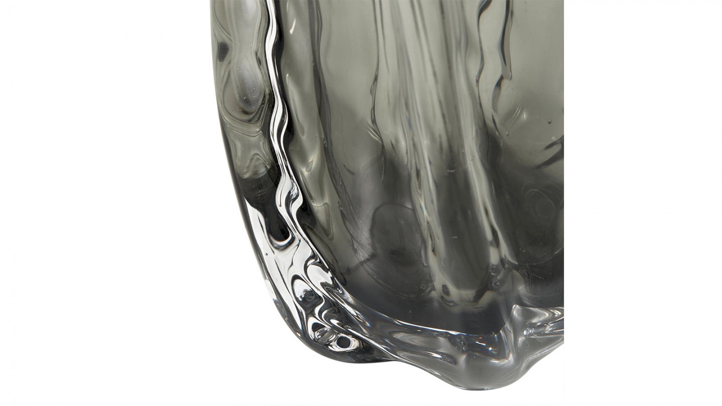 Vase en verre soufflé gris anthracite 27cm - Paragon