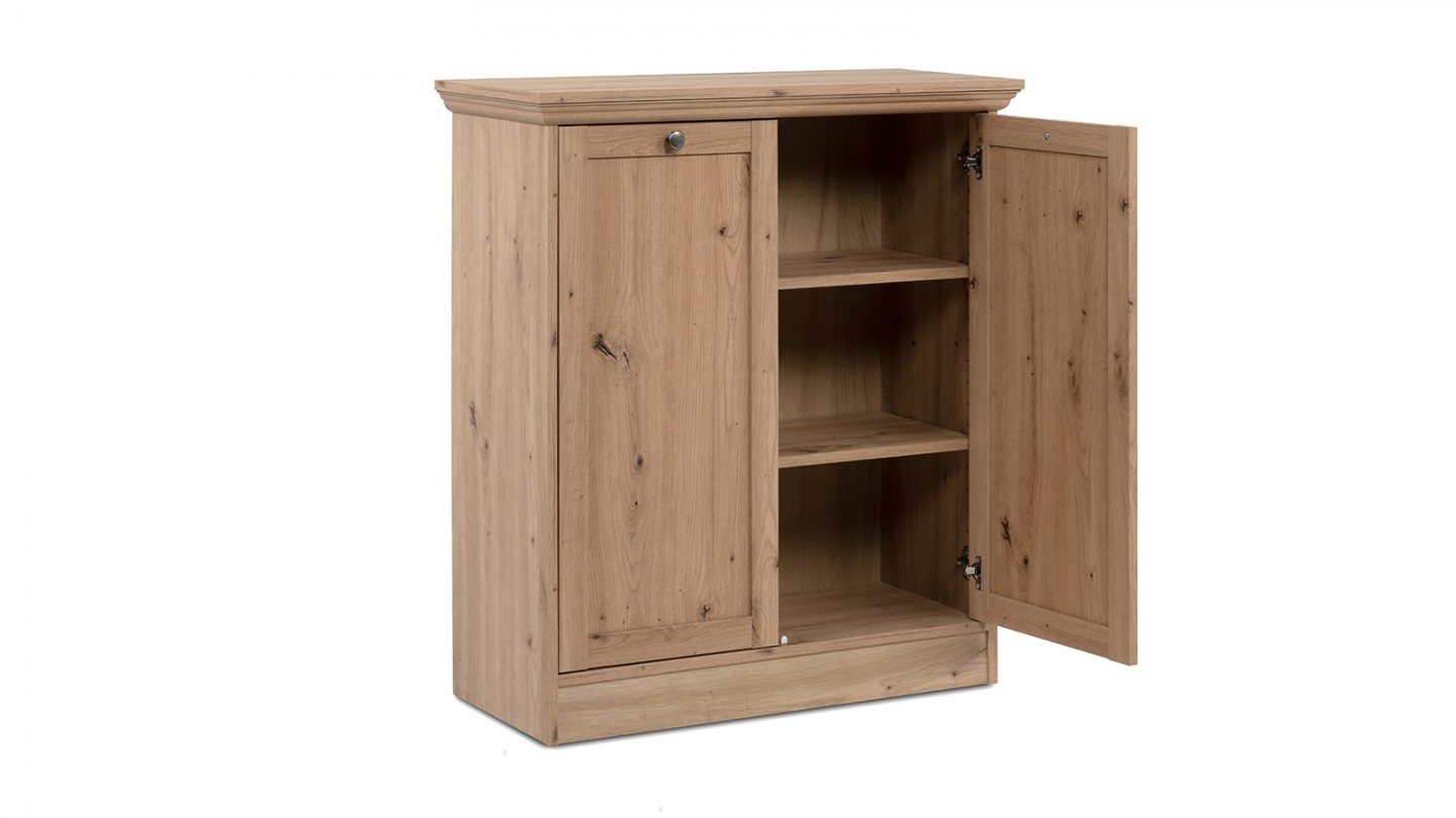 Buffet 2 portes effet chêne 80 cm - Saga