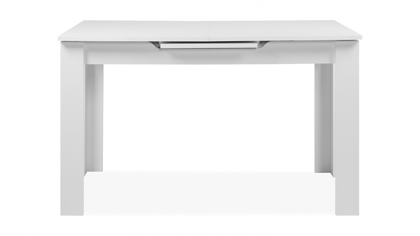 Table à manger extensible 4/6 personnes blanche 125/165 cm - Lars