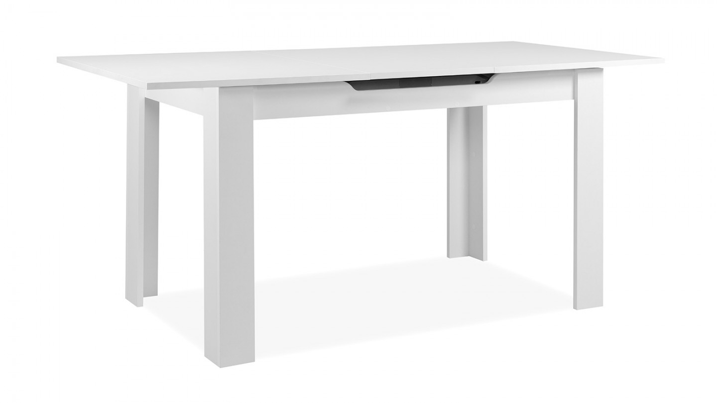 Table à manger extensible 4/6 personnes blanche 125/165 cm - Lars