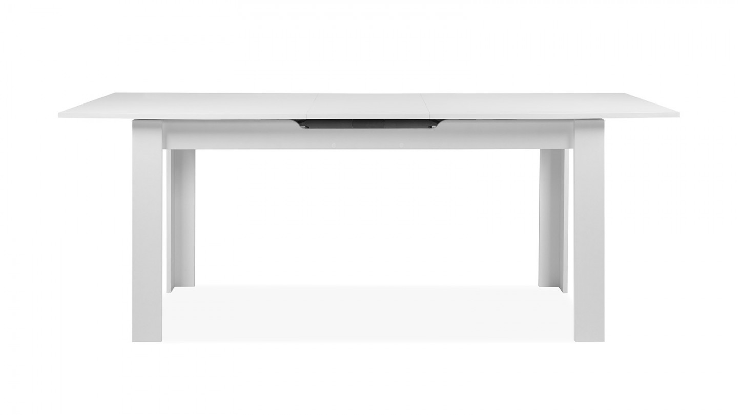 Table à manger extensible 6/8 personnes blanche 160/200 cm - Lars