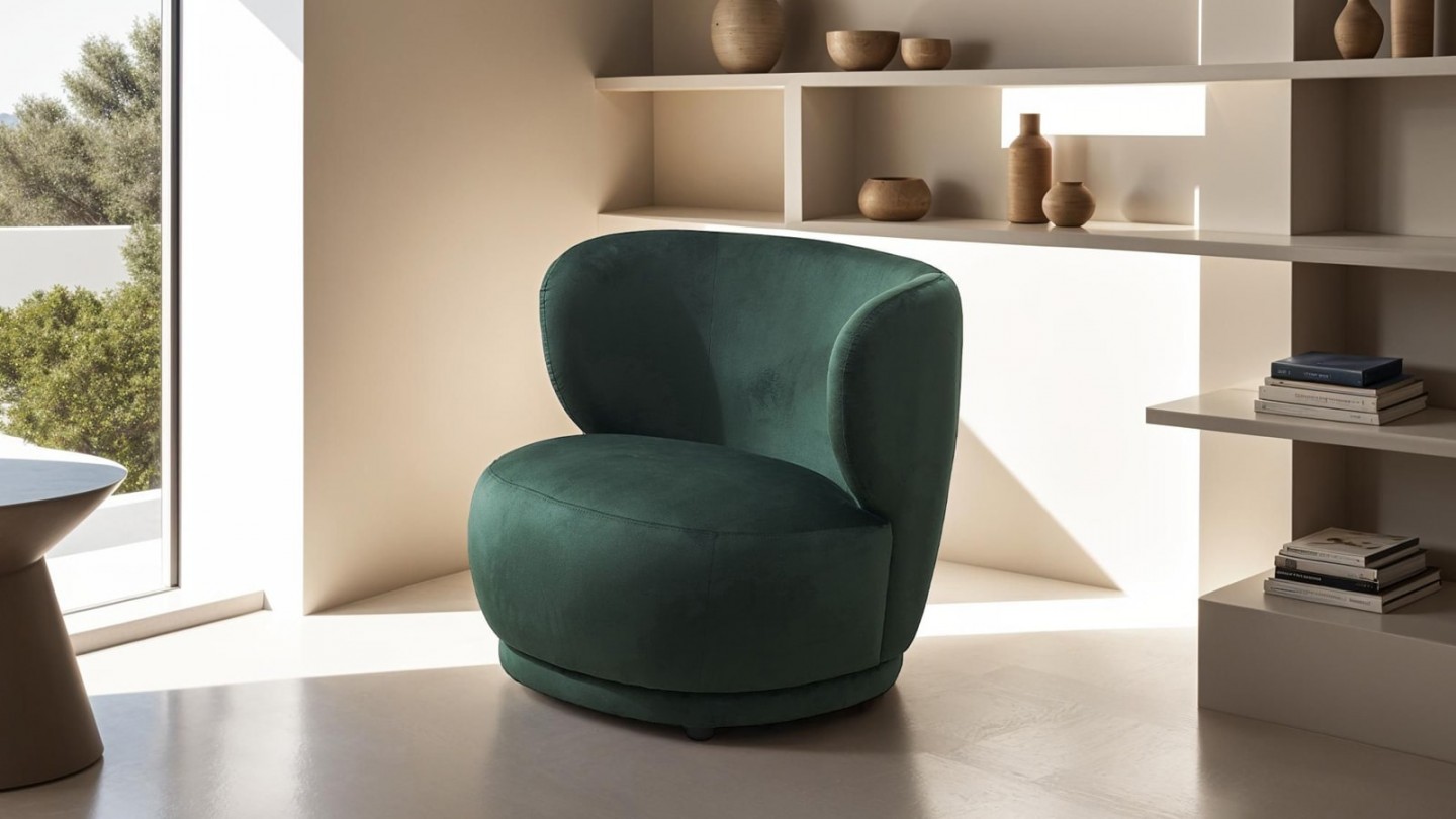 Fauteuil en velours vert - Ester