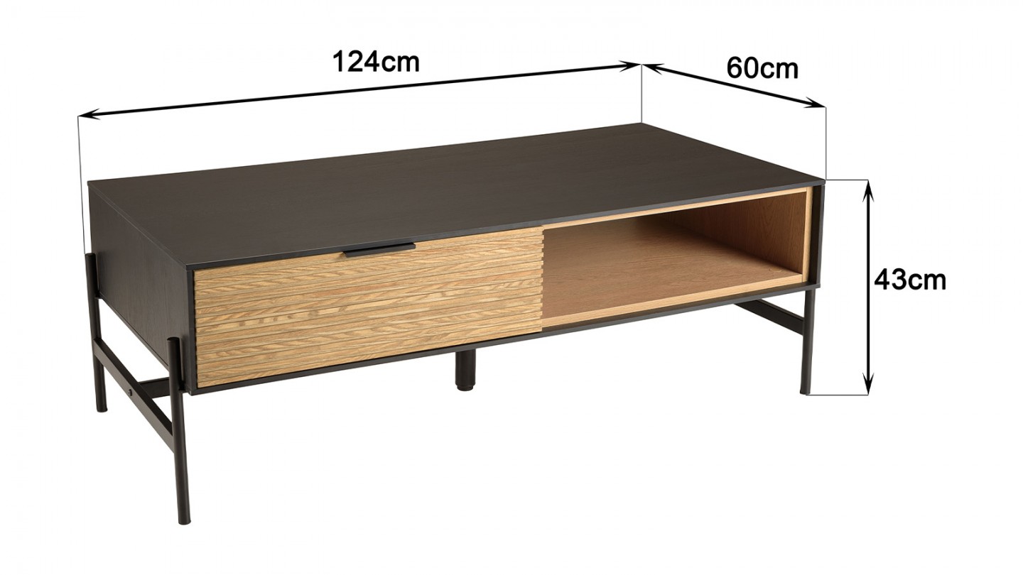 Table basse en bois noir - Charlie