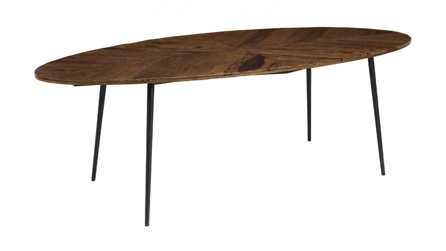 Table à manger ovale en bois recyclés 240 cm - Kiara