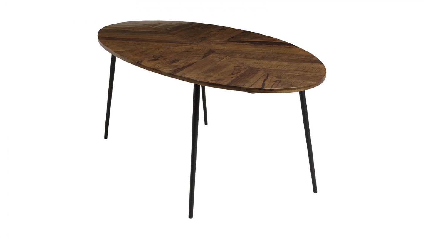 Table à manger ovale en bois recyclés 240 cm - Kiara