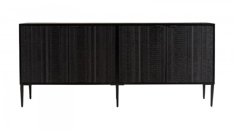 Buffet en manguier noir 4 portes sculptées 175cm - Gloria