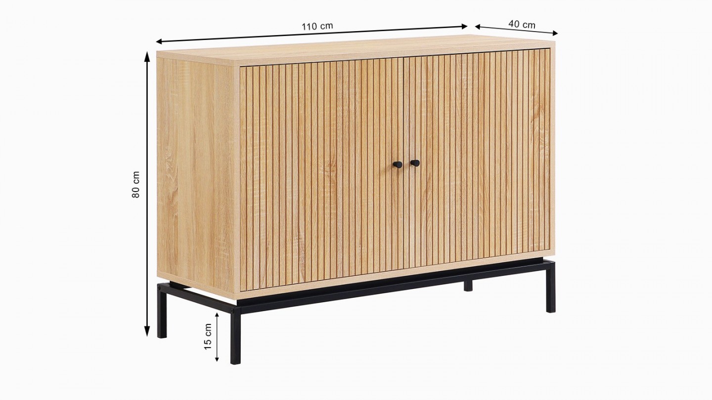 Buffet 2 portes effet bois 110 cm - Talia