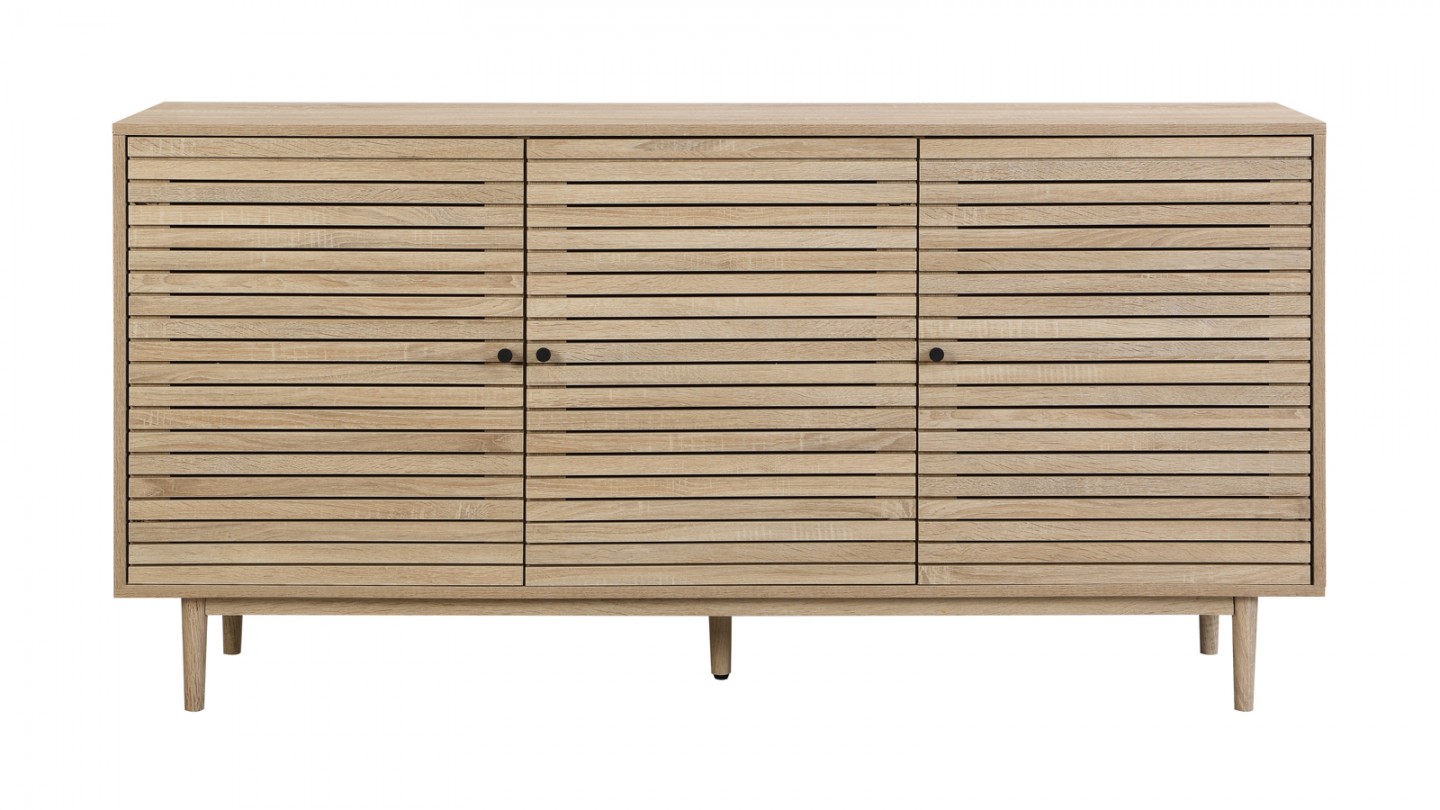 Buffet 3 portes couleur chêne 160 cm - Tivoli