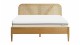 Ensemble lit 160x200 en bois et cannage Leonie + Matelas Hybride à ressorts ensachés et mémoire de forme - Spring Elite