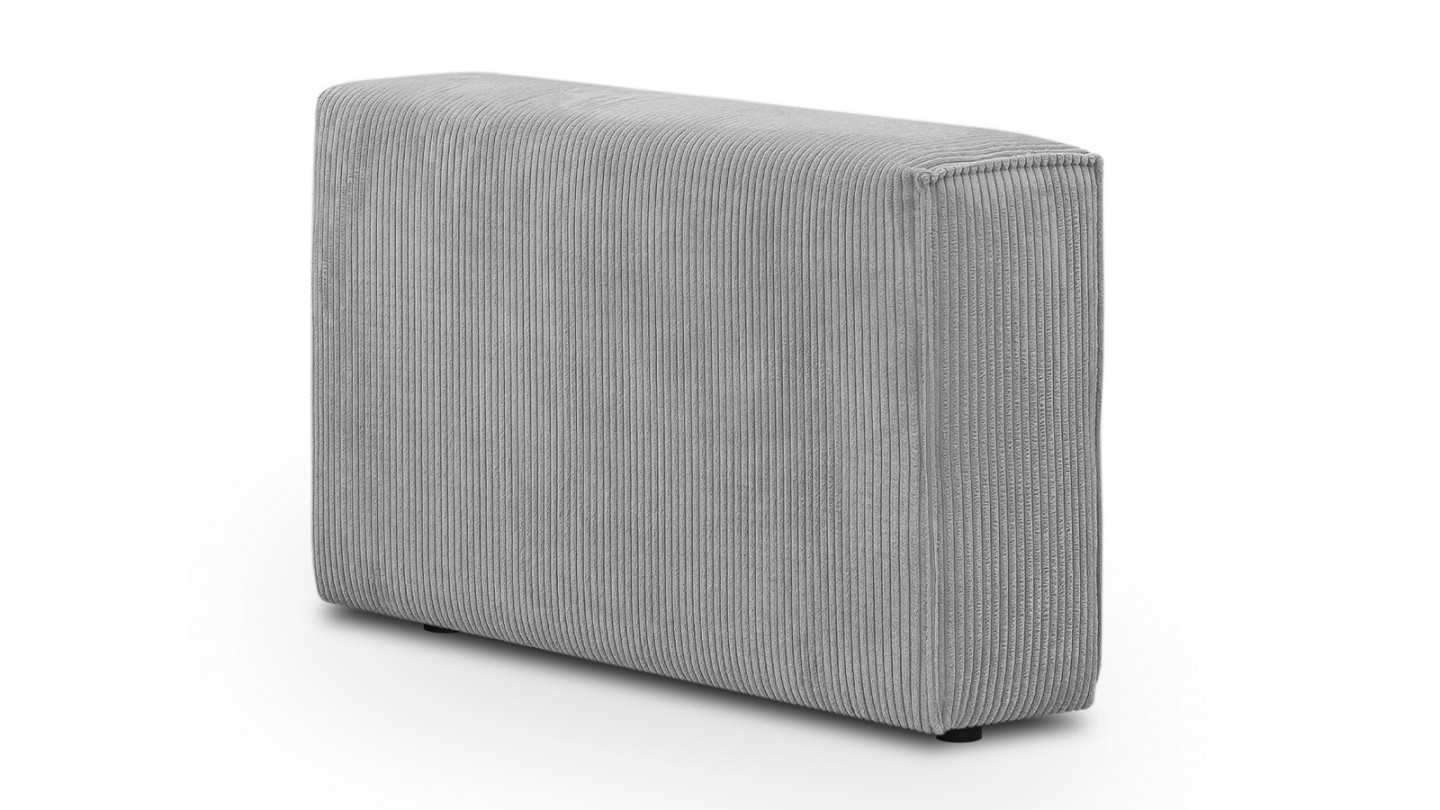 Canapé d'angle modulable 6/7 places en velours côtelé gris clair - Harper Mod