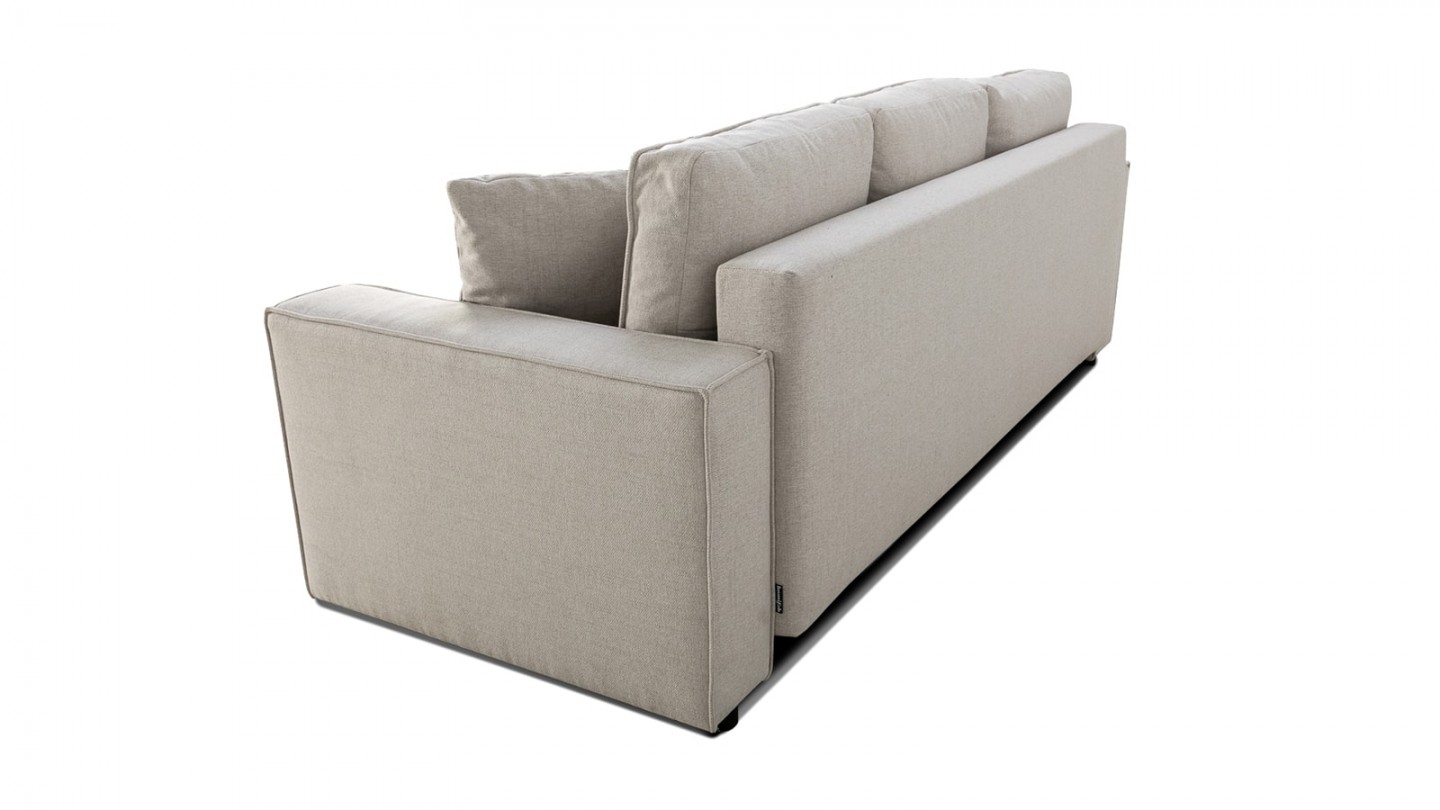 Canapé convertible 3 places en tissu beige - Théa