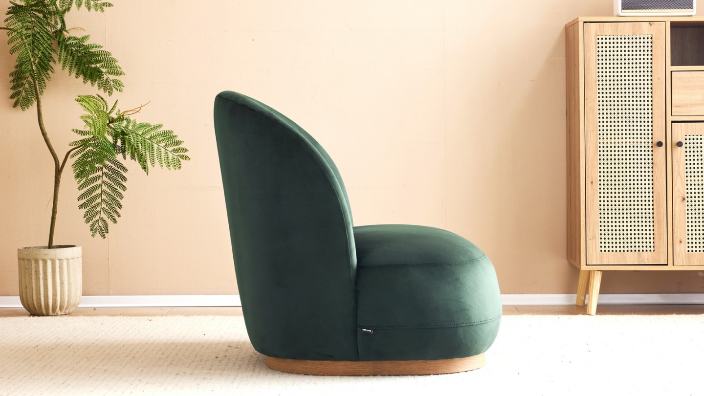 Fauteuil en velours vert - Colette