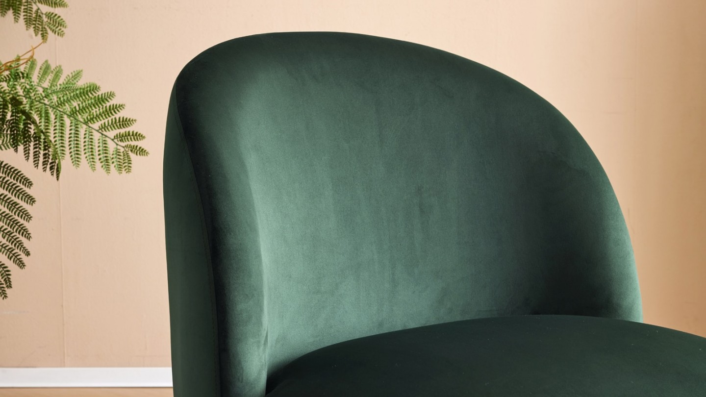 Fauteuil en velours vert - Colette