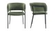 Lot de 2 fauteuils de table en velours côtelé vert, piètement chromé - Malone
