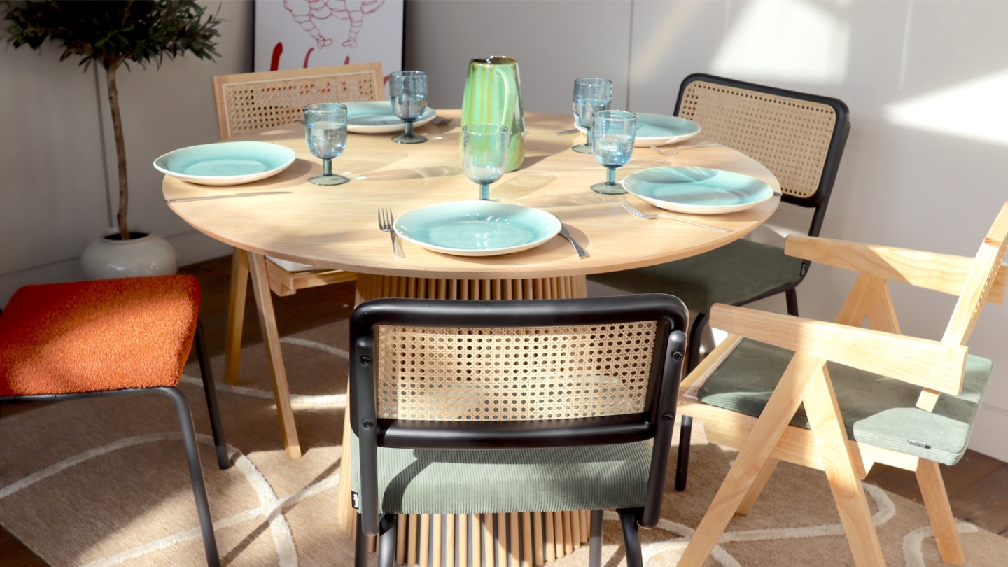 Table à manger ronde en bois 4 personnes - diamètre 120 cm - Ada