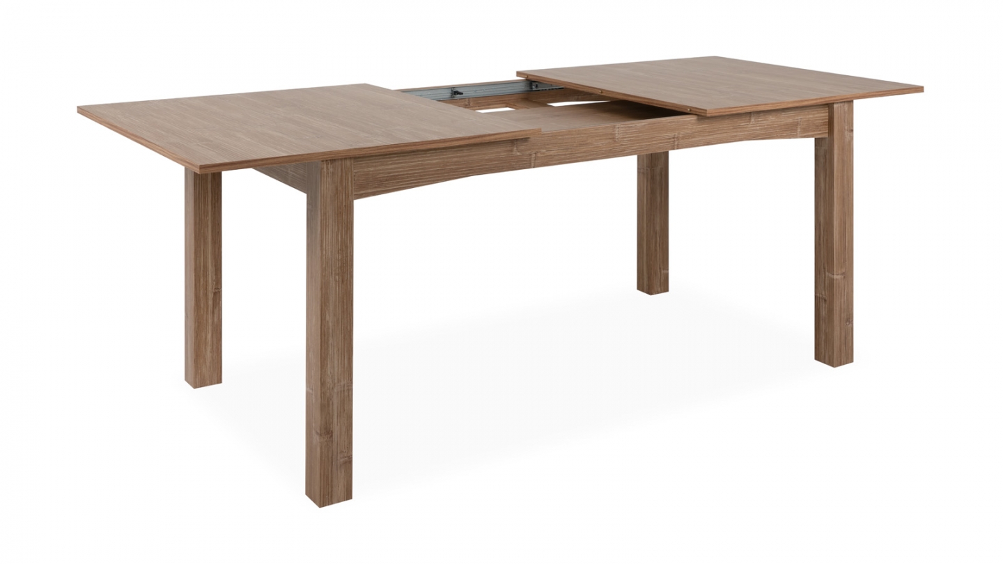 Table à manger extensible effet bambou 6/8 personnes 160/200 cm - Romi