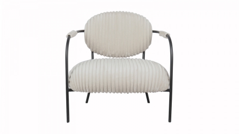 Fauteuil en velours côtelé beige - Léon