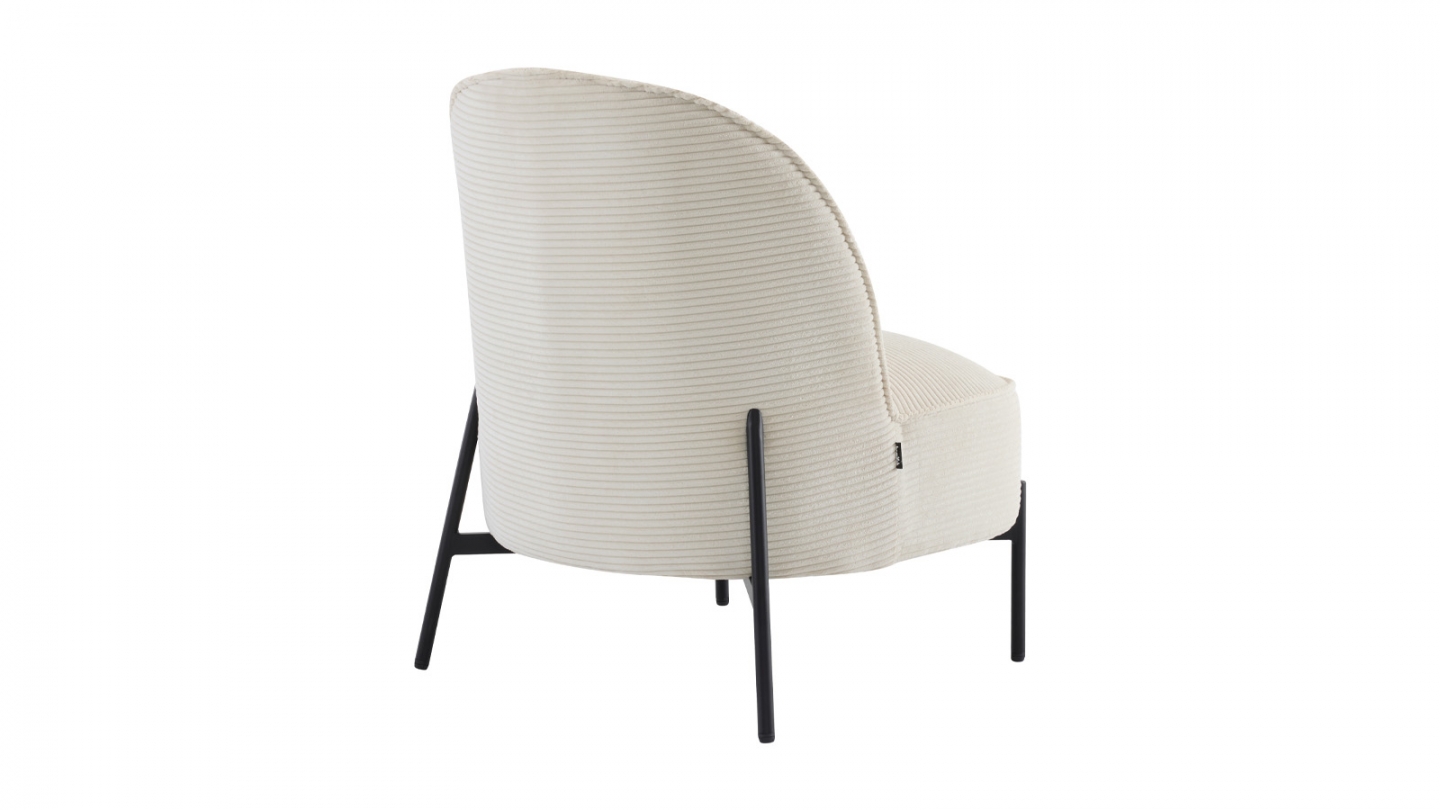 Fauteuil en velours côtelé beige - Basile