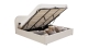 Lit coffre adulte 180x200 cm avec tête le lit arrondie en velours beige - Suzon