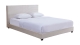 Lit adulte 180x200 cm avec tête de lit rembourrée en velours côtelé beige - William